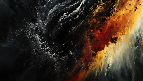 Turbulent fractal nebula interface with molten chromatic flow.