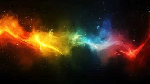 Prismatic nebula river stitches starlit night into color