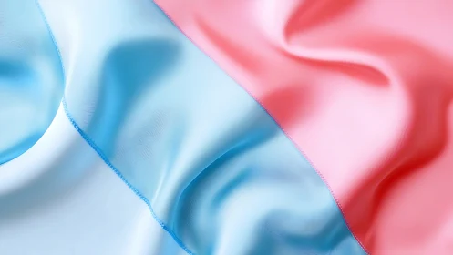 Close-up of Transgender Pride Flag in Soft Satin Fabric Style.