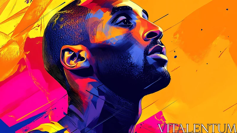 Bold neon portrait celebrates focused strength and quiet resolve