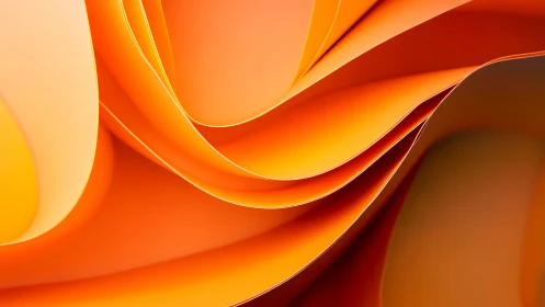 Curled citrus sheets swirl into a glowing paper horizon