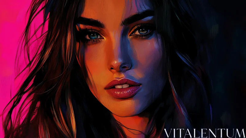 Luminous digital portrait glowing with bold, soulful color.