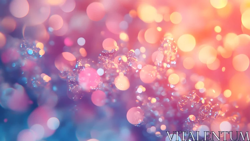 Dreamy Abstract Bokeh Lights in Soft Pink and Blue Tones.