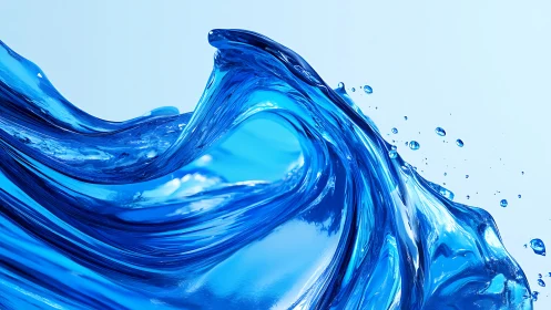 Liquid sapphire wave twisting in slow-motion dance.