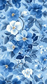 Serene Blue Blossoms Dance in Graceful Harmony