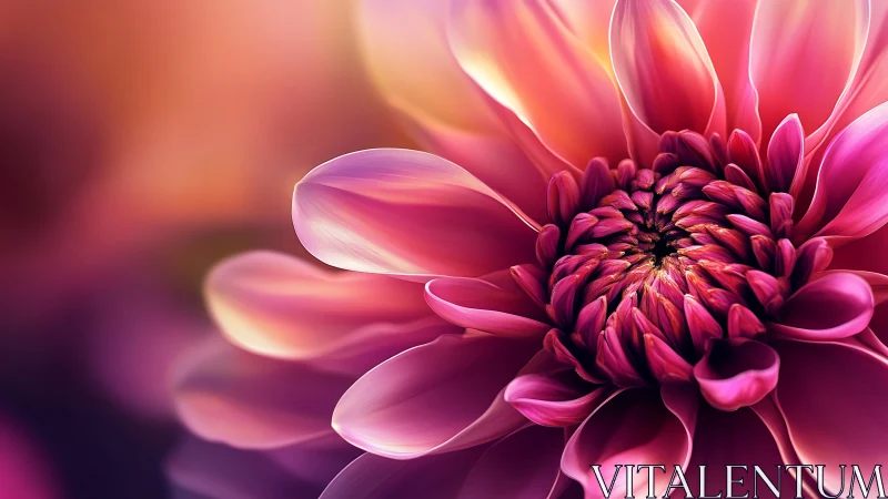 Magenta Dahlia Petals with Luminous Gold Gradient Bloom.