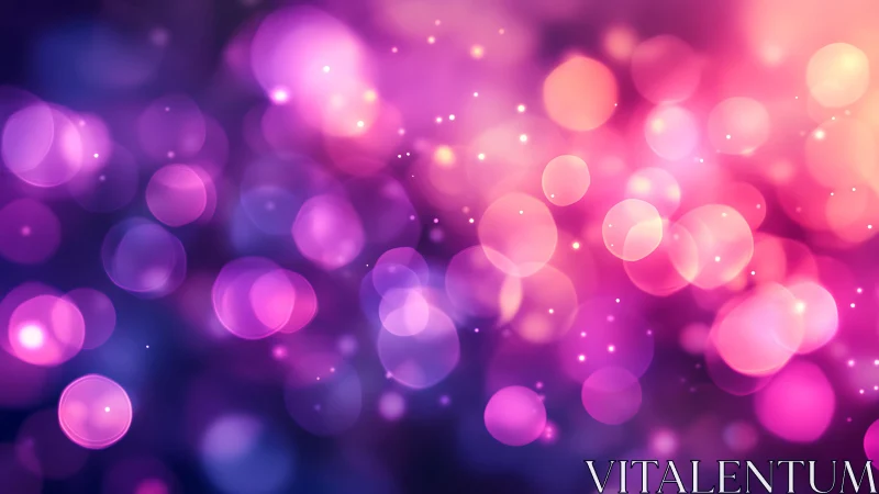 Vibrant abstract bokeh lights in purple and pink gradient style.