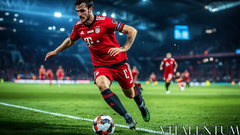 Dynamic low-angle capture isolates attacking football dribble