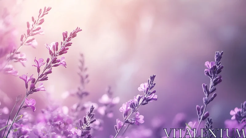 Lavender Field in Soft Purple Light