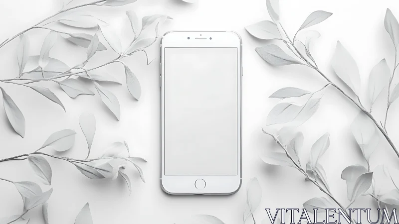 Minimalist Device Framed by Nature's Ethereal Whispers.