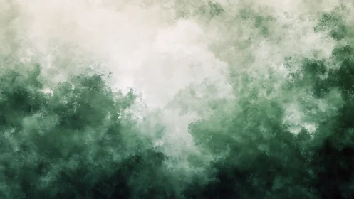 Green and white abstract cloudlike digital texture field.