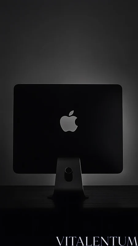 Minimalist desktop monitor silhouette with rim lighting.