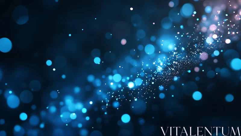 Abstract blue bokeh light background in a dreamy, modern style.