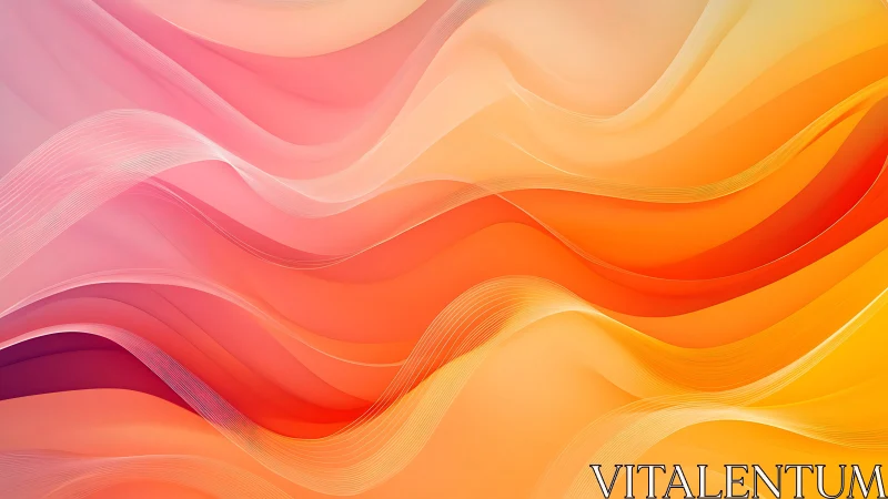 Abstract gradient waves in pink, orange and yellow tones.