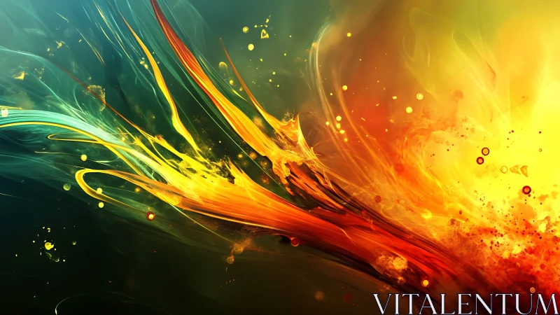 Meteoric paintstream erupting across a neon twilight sky.