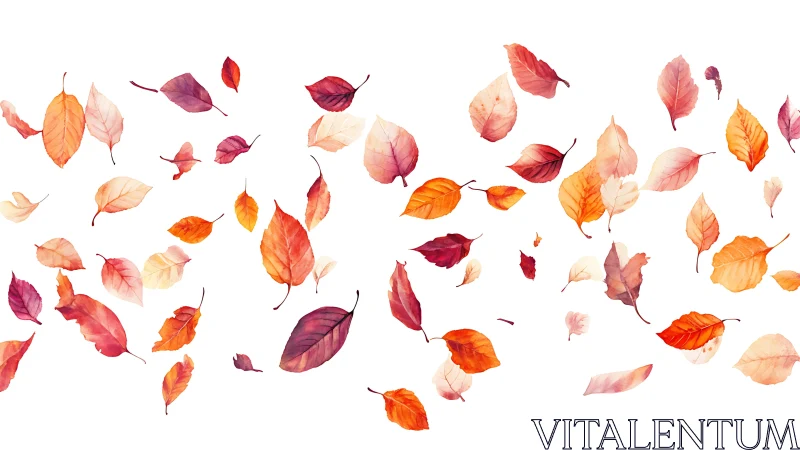 Scattered autumn whispers drift like watercolor confetti