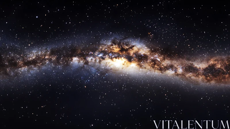 Milky Way galaxy core stretches diagonally across star field