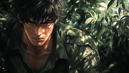 Fierce jungle tactician stalks through shards of sunlight