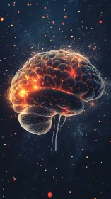 Digital visualization depicts illuminated human brain model