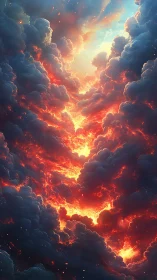 Divine Light Breaking Through Clouds.