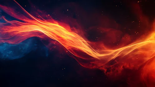 Luminous Fire Wave Digital Abstraction