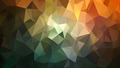 Polygonal light shards merge into warm abstract geometry.