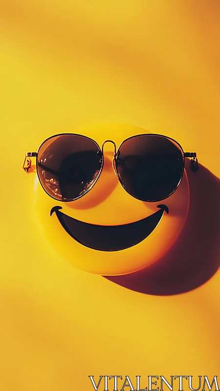 Sunny smiley face with cool sunglasses brightens the day