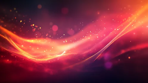Luminous Particle Wave Flow with Warm Gradient Bokeh Effects