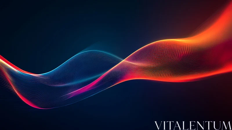 Colored light waveforms on dark gradient digital background.
