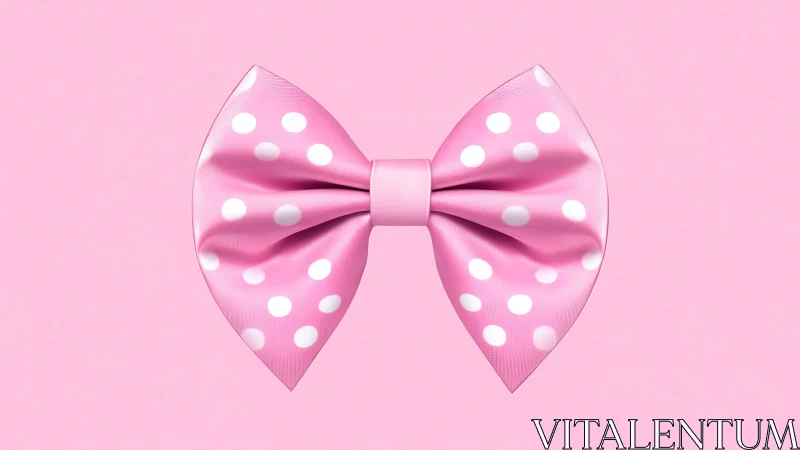 Pink polka dot bow tie with dimensional folds.
