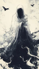 Shrouded void king rising from an inky, haunted horizon.