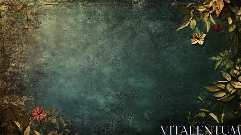 Whispered leaves frame a deep teal story waiting to bloom