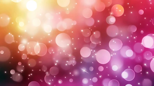 Glowing pastel bokeh lights in a dreamy sunset haze.