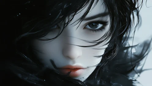 Storm-kissed gaze of a quiet, mysterious dreamer.