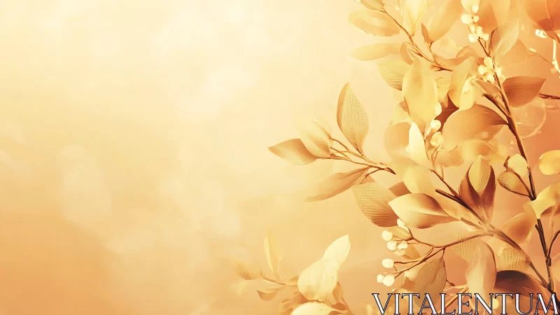 Golden hush of morning leaves drifting into soft light.