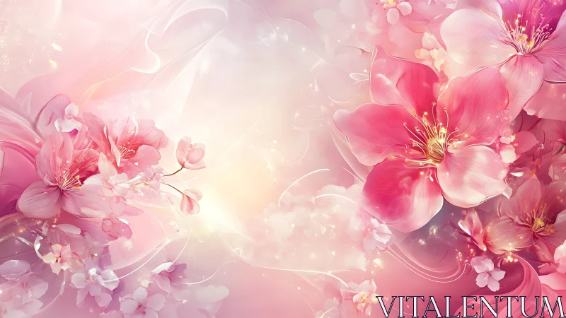 Pink Floral Composition with Light Effects