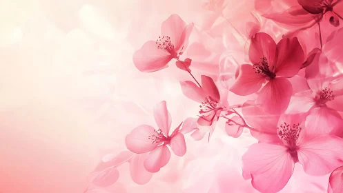 Translucent Pink Orchid Petals: Botanical Digital Rendering.