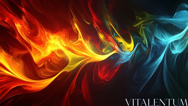 Glowing rivers of fire and ice swirling in vivid motion.