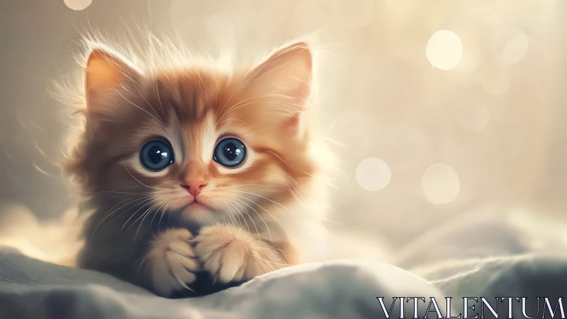 Luminous Kitten Emerges From Snowdrift Reverie.