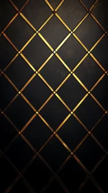 Golden lattice grid intersects matte black field precisely