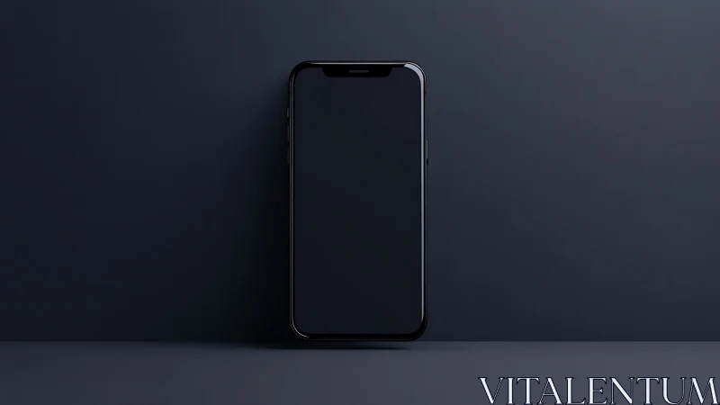 Smartphone with Dark Display on Gray Surface