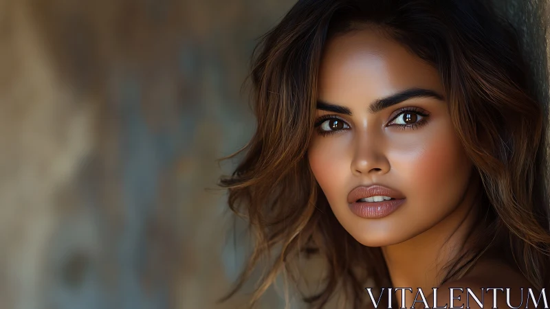 Warm portrait captures soulful gaze and sunlit, glowing skin