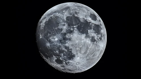 Detailed telescopic view of the Moon’s cratered surface.