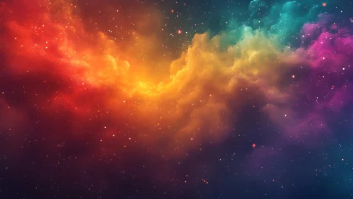 Digital nebula spectrum with radiant chromatic gradient field.