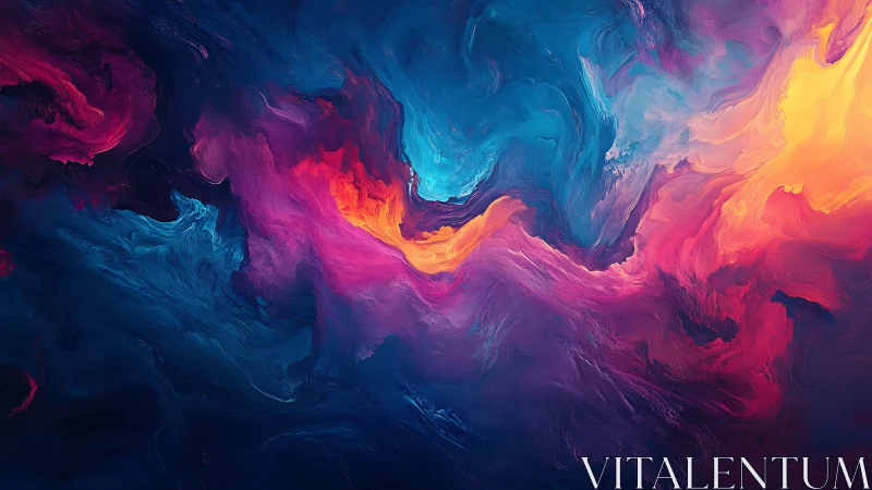 Flowing cosmic colors drift gently across a dreamy sky