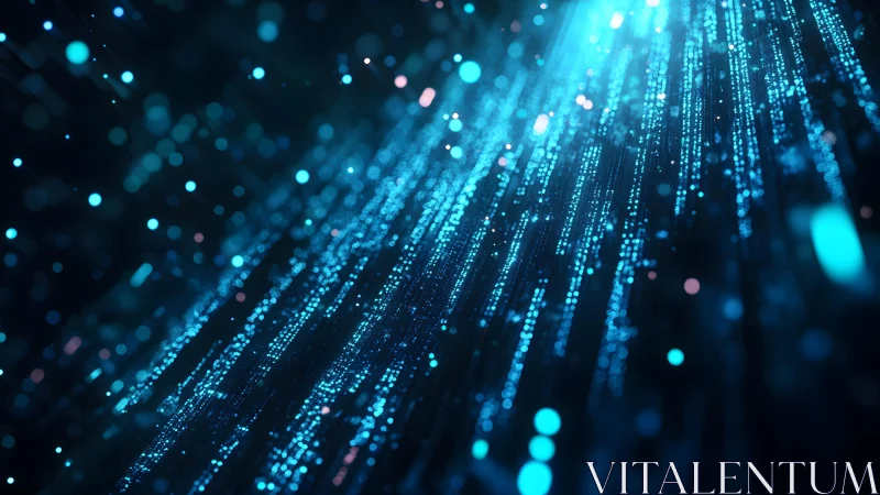 Abstract digital light streaks in blue, futuristic technology style.