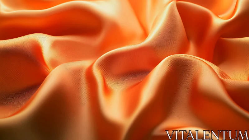 Orange synthetic textile forms continuous folded surface.
