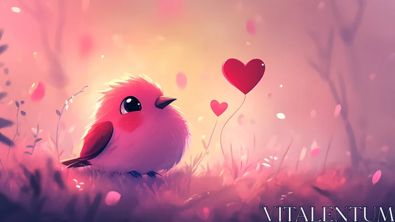 Rose Feathered Dreamer Clutches Love Balloons.