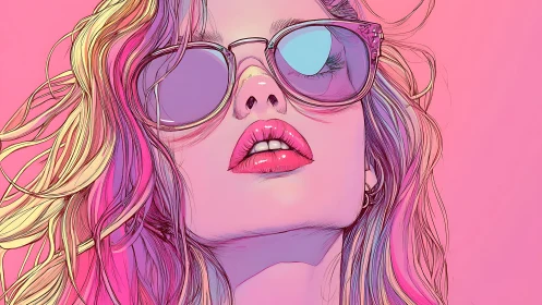 Neon glam portrait radiates bold summer attitude.