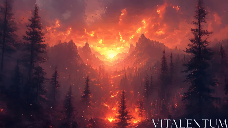 Apocalyptic Valley Engulfed in Firestorm